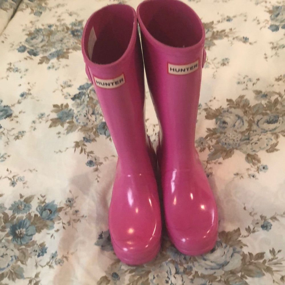 Pink Hunter rain boots size 5